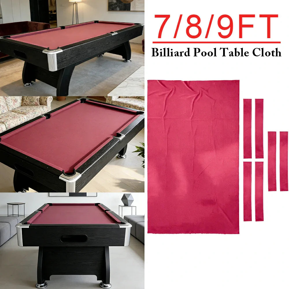 ARIX 7/8/9FT Billiard Table Cloth - High-Density Wool Blend for Smooth & Accurate Play, Anti-Pilling Durable Fabric - Rose Red