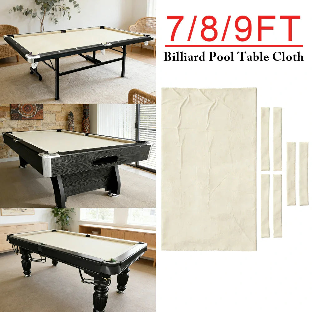 ARIX 7/8/9FT Billiard Table Cloth - High-Density Wool Blend for Smooth & Accurate Play, Anti-Pilling Durable Fabric - Soft Ivory