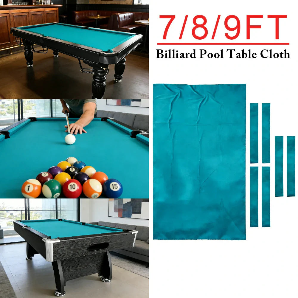 ARIX 7/8/9FT Billiard Table Cloth - High-Density Wool Blend for Smooth & Accurate Play, Anti-Pilling Durable Fabric - Turquoise Green