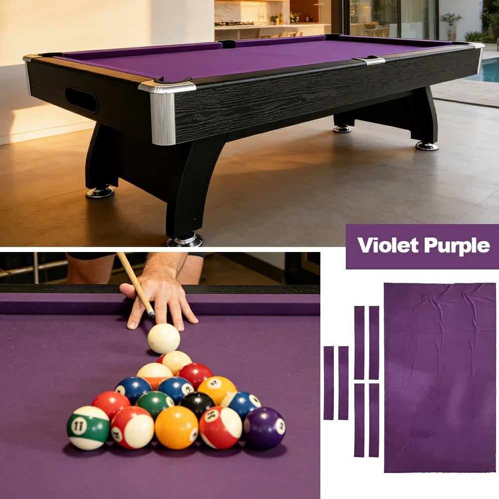 ARIX 7/8/9FT Billiard Table Cloth - High-Density Wool Blend for Smooth & Accurate Play, Anti-Pilling Durable Fabric - Violet Purple