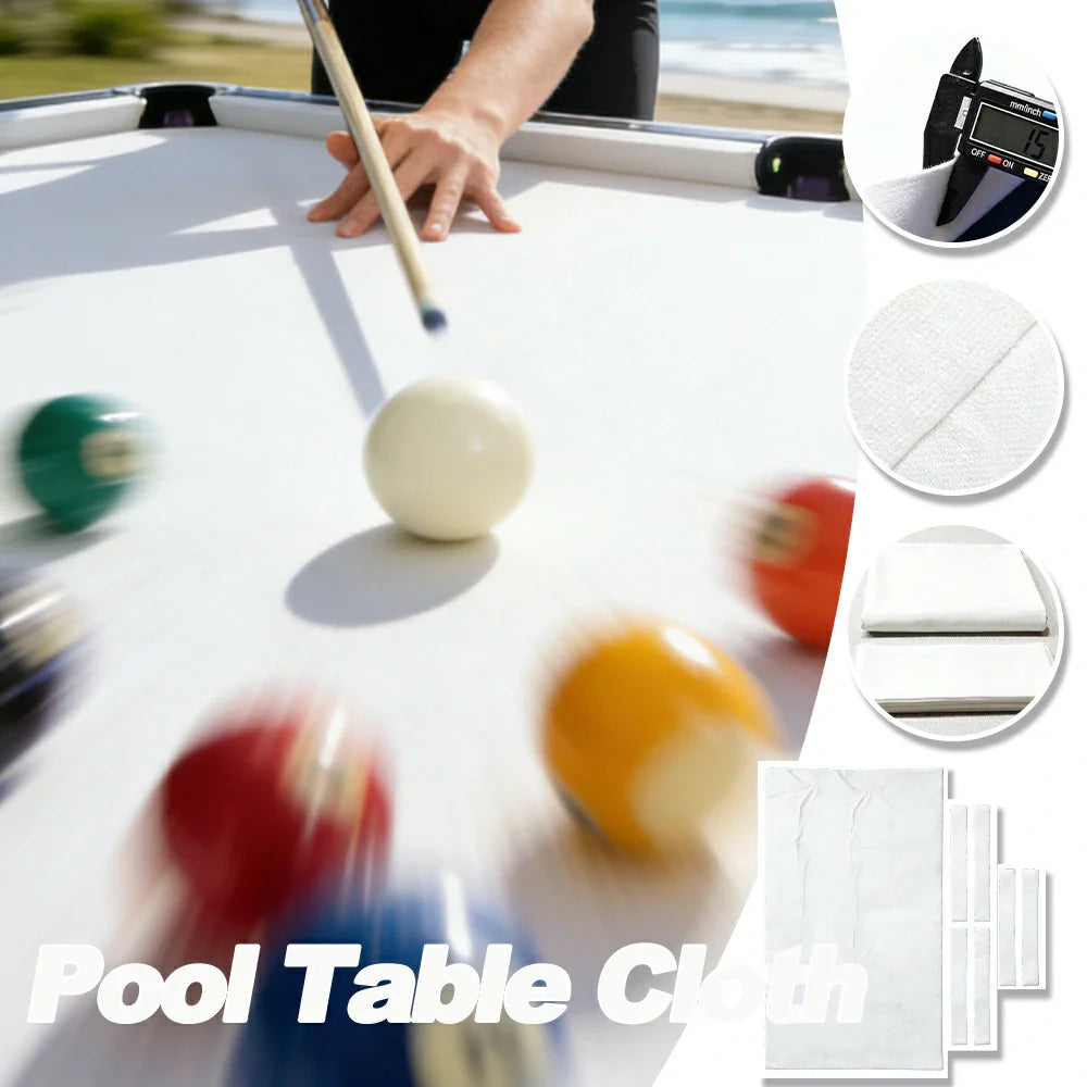 ARIX 7/8/9FT Billiard Table Cloth - High-Density Wool Blend for Smooth & Accurate Play, Anti-Pilling Durable Fabric - White