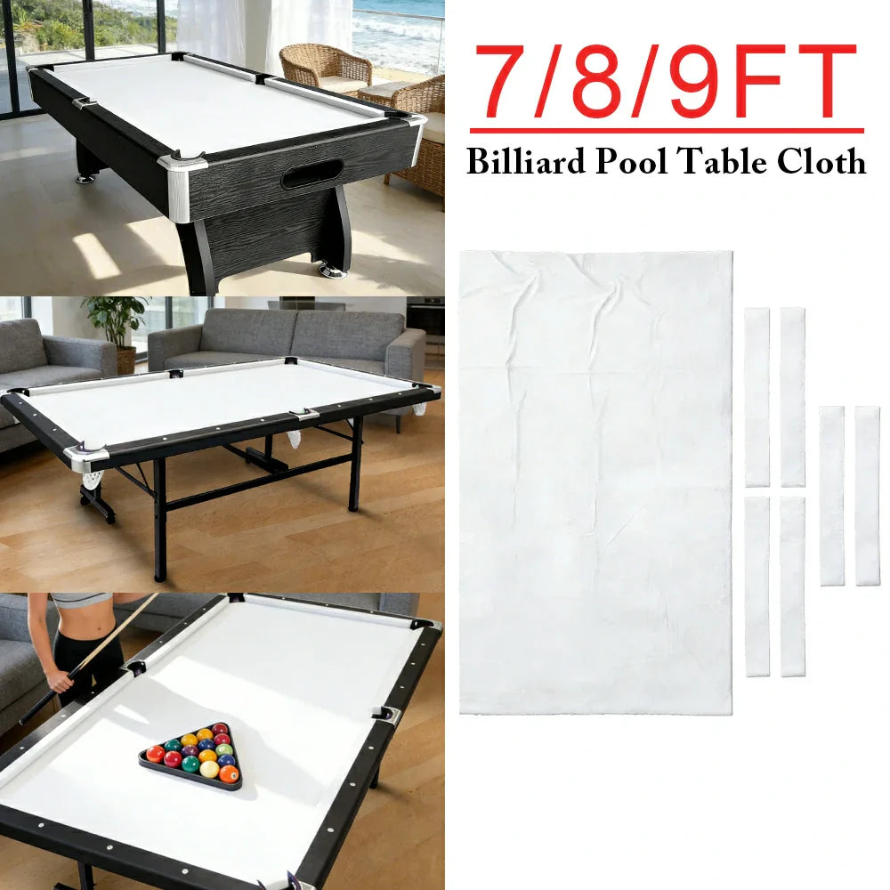 ARIX 7/8/9FT Billiard Table Cloth - High-Density Wool Blend for Smooth & Accurate Play, Anti-Pilling Durable Fabric - White