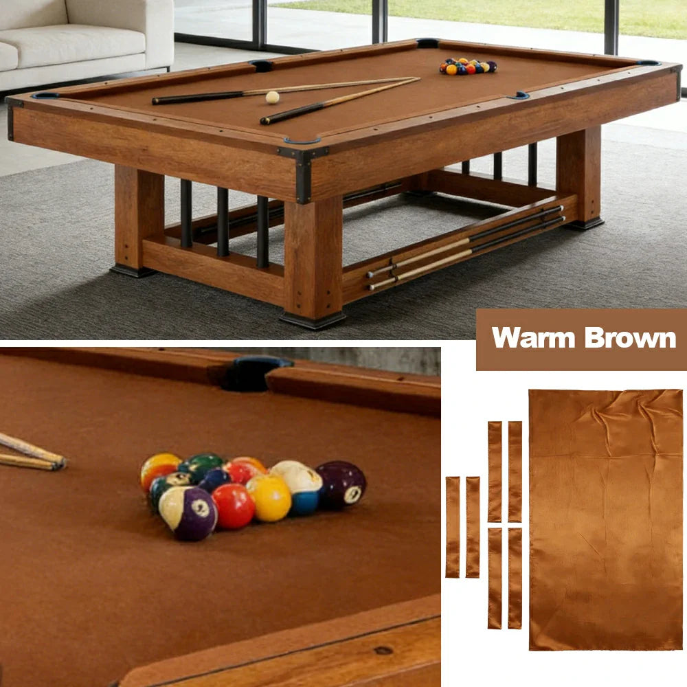 ARIX 7/8/9FT Billiard Table Cloth - High-Density Wool Blend for Smooth & Accurate Play, Anti-Pilling Durable Fabric - Warm Brown