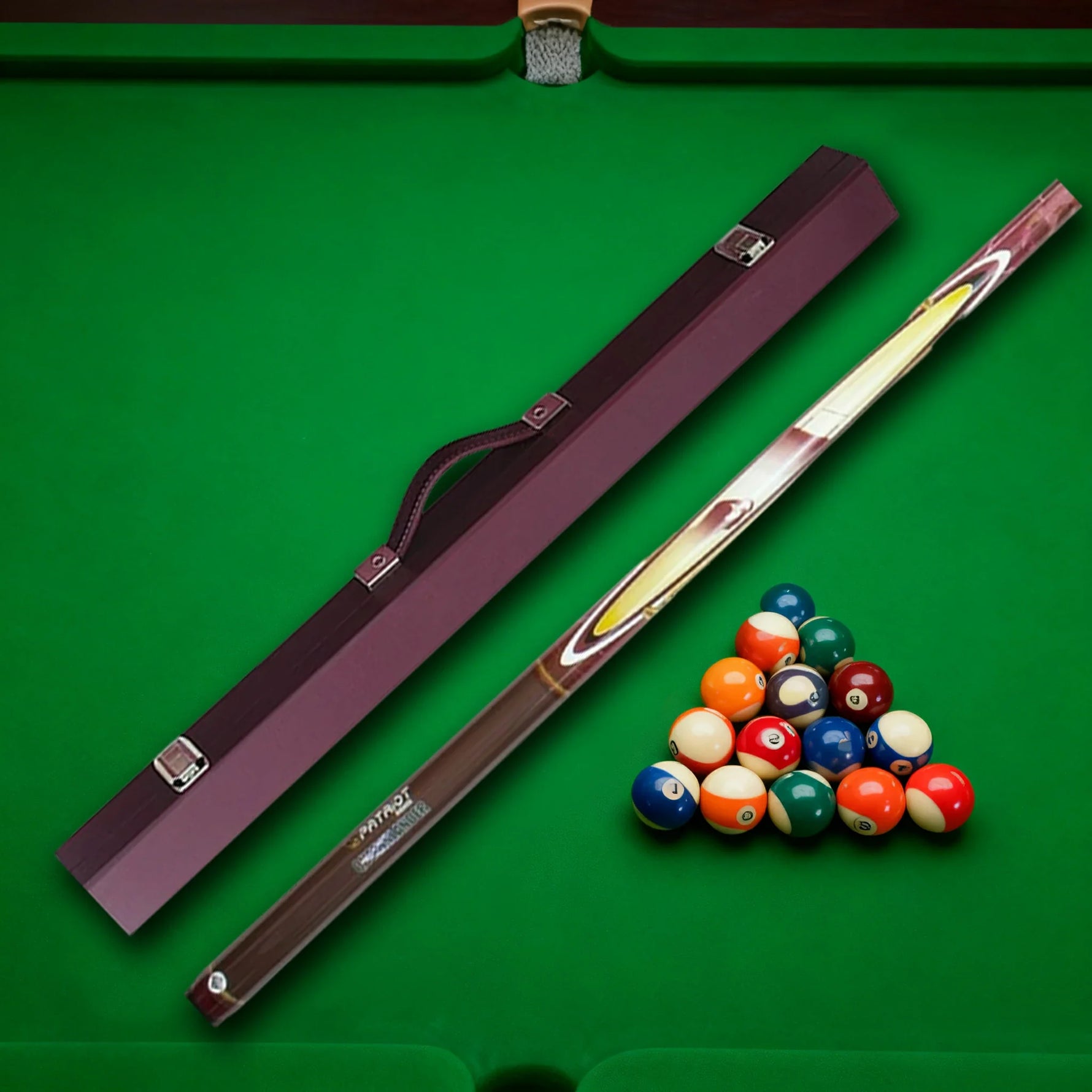 ARIX - Interior Padded & Latches Secure - Case Rigid 32-inch & Cue Composite 57-inch Case, Hard C44 with Cue 2-Piece Red