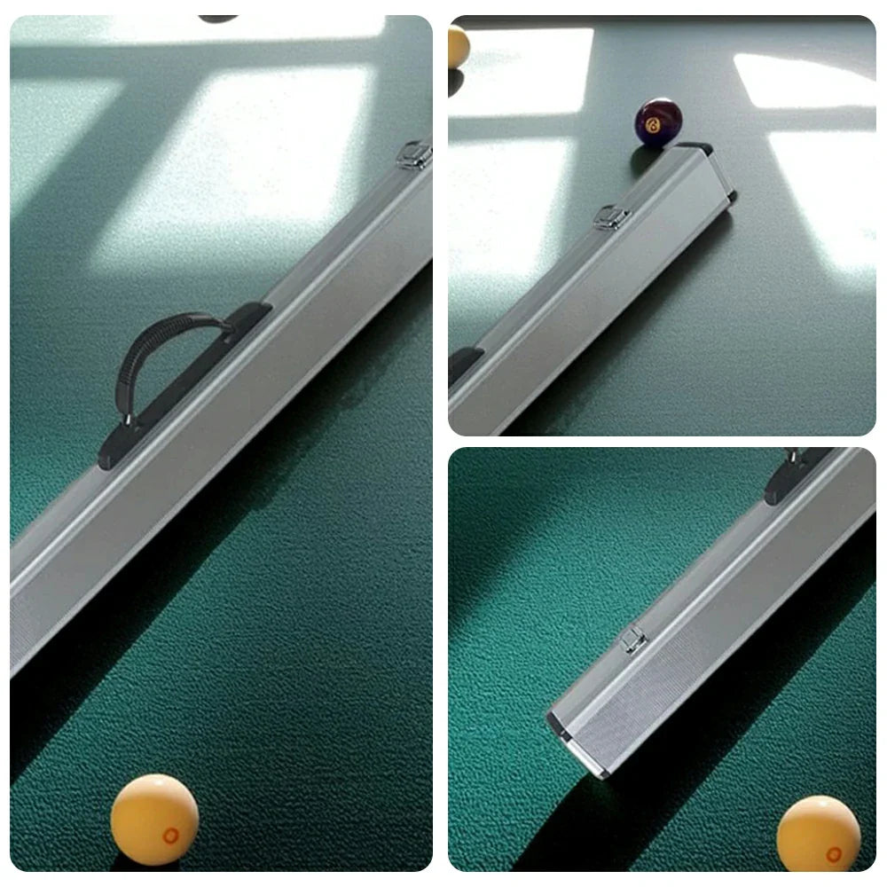ARIX - Clasps Metal & Handle Reinforced Lining, Foam with Shell Hard Aluminium Dimpled Cue, 2-Piece for 86cm Case Cue Silver