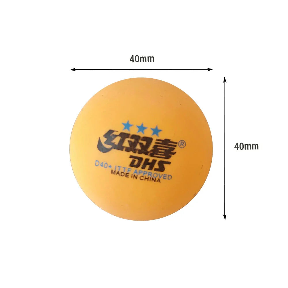 DOUBLE HAPPINESS 3-Star Table Balls Pack ABS Design, Tennis 40mm+ of - Durable Seamless 6