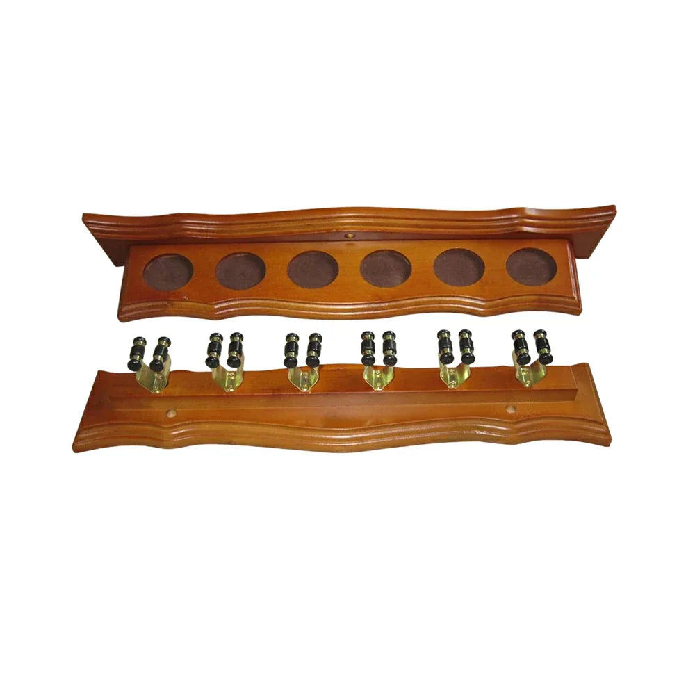 ARIX - Clips Cue Secure and Finish Smooth with Holder Wall-Mounted Wooden 6-Cue Rack, Wall Clip Deluxe Tone Wood Oak