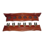 ARIX - Clips Cue Secure and Finish Smooth with Holder Wall-Mounted Wooden 6-Cue Rack, Wall Clip Deluxe Tone Wood Walnut