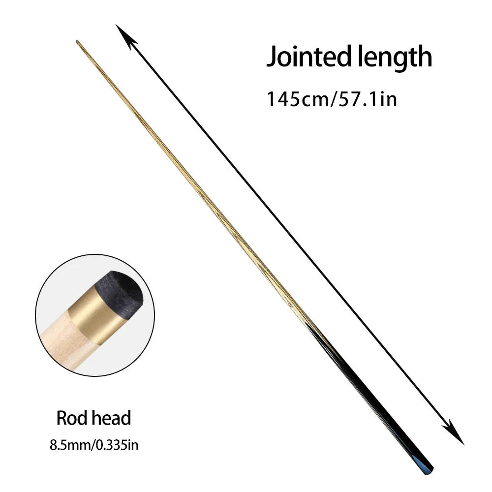 ARIX Billiard Sword-Grain Split, Precision 1/2 Ebony Tip, for 8.5mm Design Shaft Smooth Ash - and Stroke Butt, with Cue 145cm