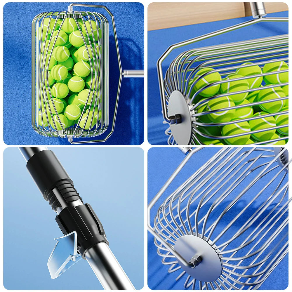 ARIX Ball Collector 34/44cm Adjustable Height Stainless Steel Frame - Large Capacity Quick Pickup and Easy Release Design