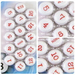 ARIX - Games Pool Kelly/Pea for Set Numbered Resin Durable Marbles, Pool Kelly Style White & Red