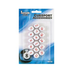 ARIX - Games Pool Kelly/Pea for Set Numbered Resin Durable Marbles, Pool Kelly Style White & Red