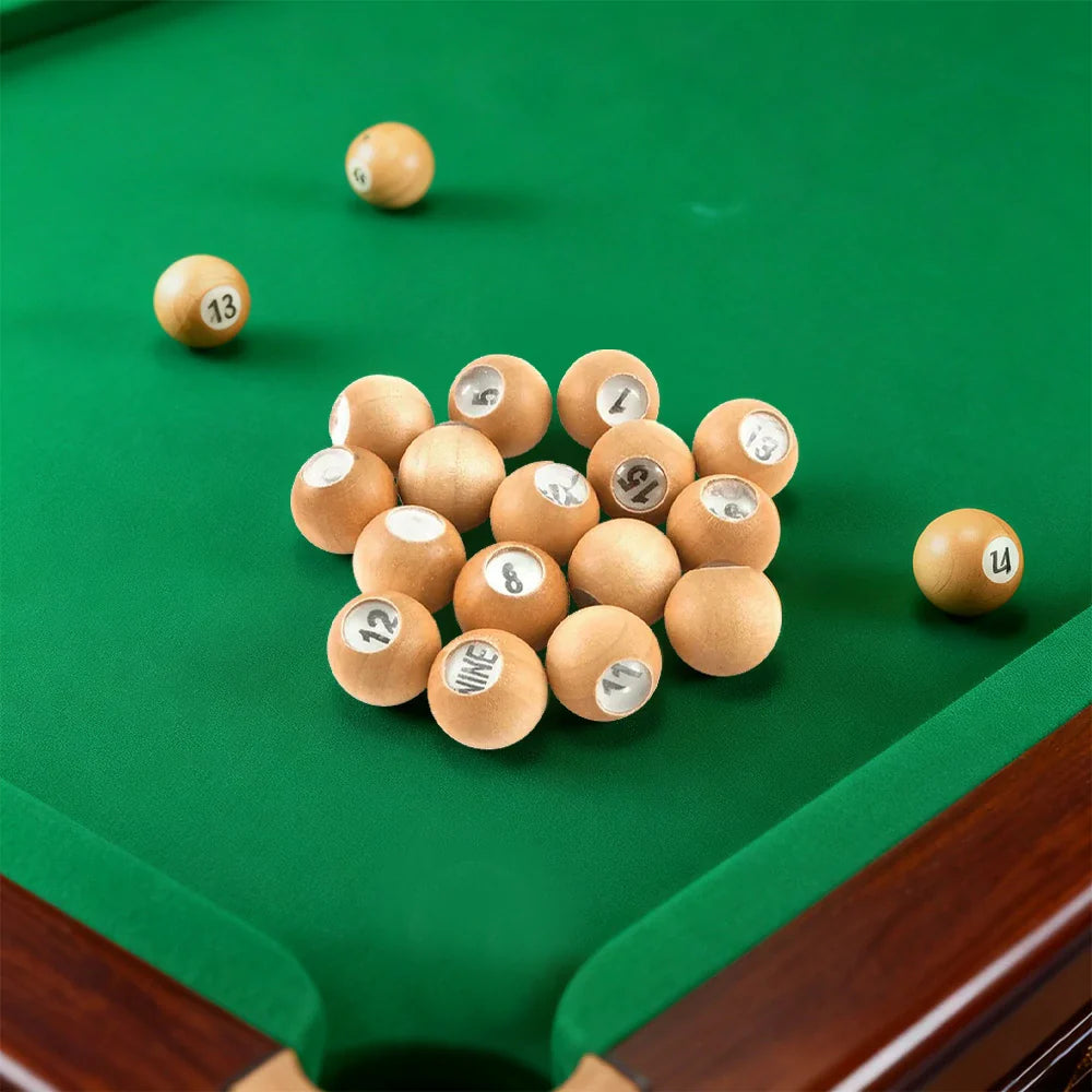 ARIX - Games Pool Kelly/Pea for Set Numbered Resin Durable Marbles, Pool Kelly Wood