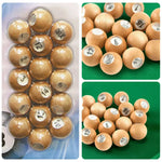 ARIX - Games Pool Kelly/Pea for Set Numbered Resin Durable Marbles, Pool Kelly Wood