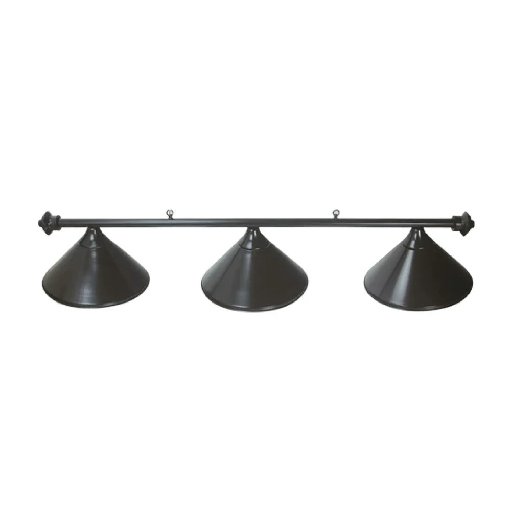ARIX Matching with Rail Complete - Finish Black with Lighting Billiard Metal 3-Shade Rail, Light 55-inch Shades Black