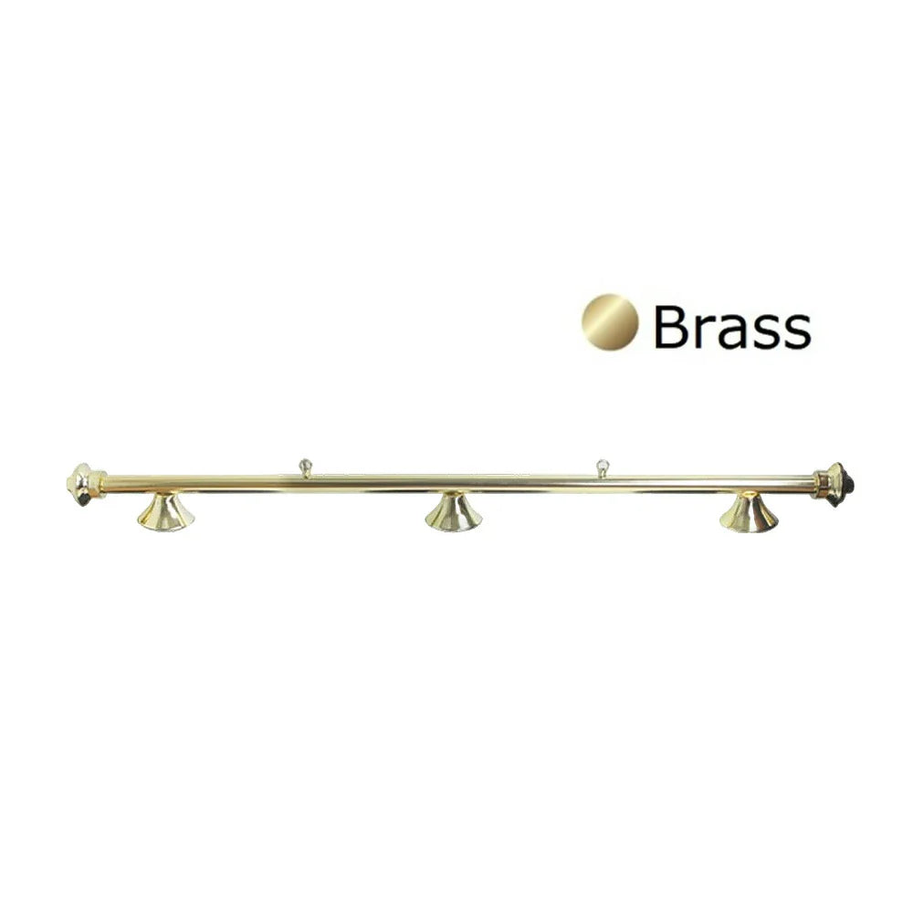 ARIX Brass Matching & Rail Complete - Finish Brass with Lighting Billiard Metal 3-Shade Rail, Light 55/72-inch Shades
