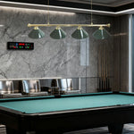 ARIX Brass Matching & Rail Complete - Finish Brass with Lighting Billiard Metal 3-Shade Rail, Light 55/72-inch Shades