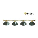 ARIX Brass Matching & Rail Complete - Finish Brass with Lighting Billiard Metal 3-Shade Rail, Light 55/72-inch Shades