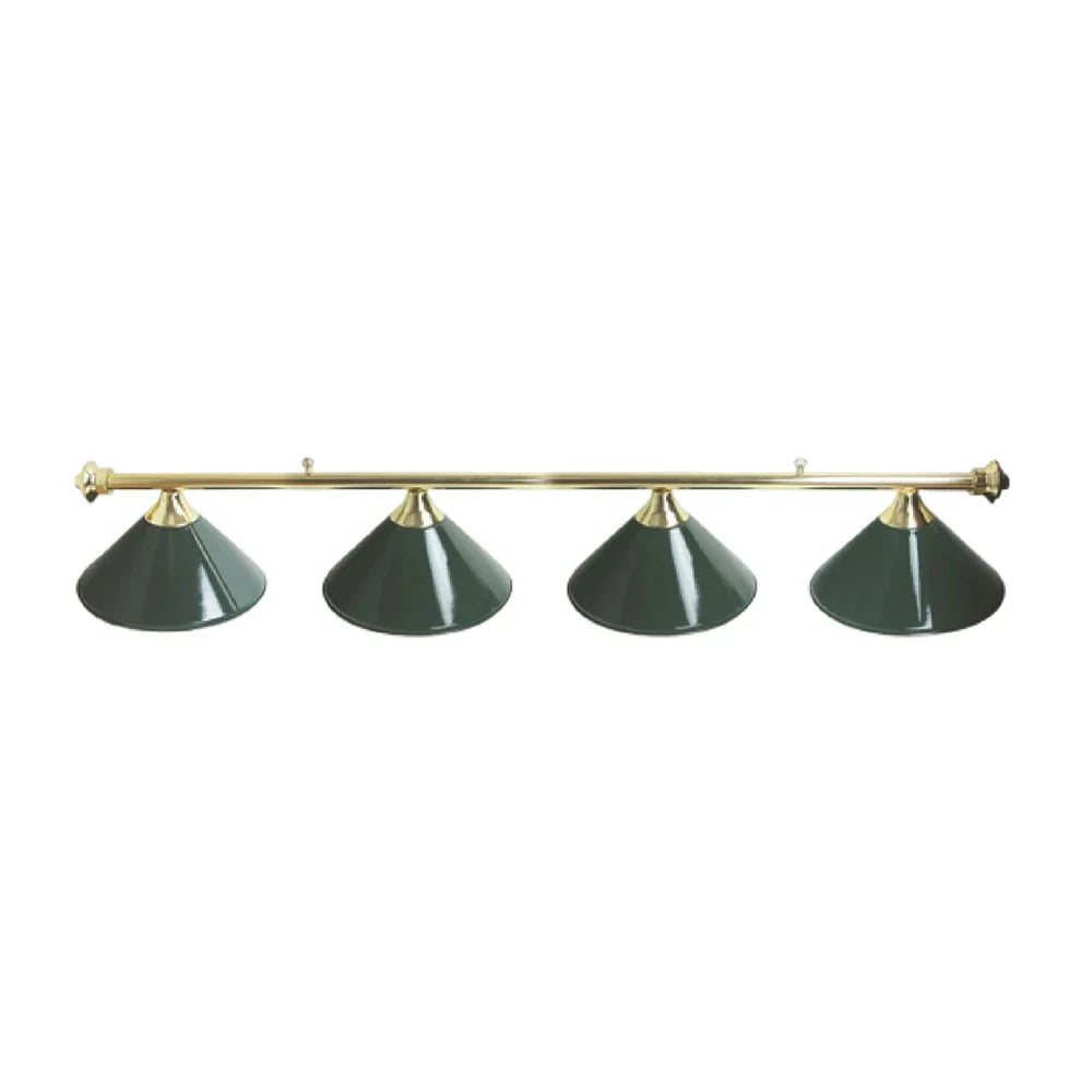 ARIX Brass Matching & Rail Complete - Finish Brass with Lighting Billiard Metal 3-Shade Rail, Light 55/72-inch Shades