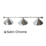 ARIX Chrome Satin Matching & Rail Complete - Finish Chrome Satin with Lighting Billiard Metal 4-Shade & 3-Shade Rail, Light 55/72-inch Shades