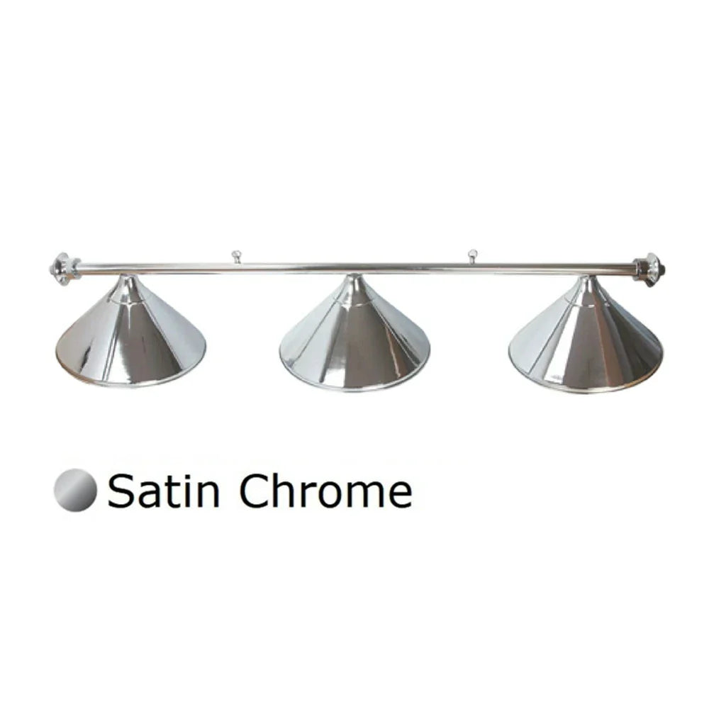 ARIX Chrome Satin Matching & Rail Complete - Finish Chrome Satin with Lighting Billiard Metal 4-Shade & 3-Shade Rail, Light 55/72-inch Shades