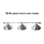 ARIX Chrome Satin Matching & Rail Complete - Finish Chrome Satin with Lighting Billiard Metal 4-Shade & 3-Shade Rail, Light 55/72-inch Shades
