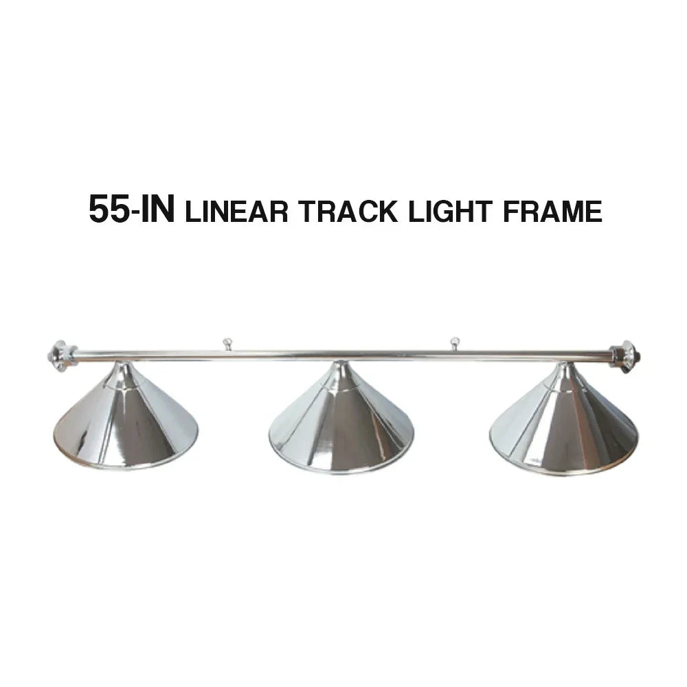 ARIX Chrome Satin Matching & Rail Complete - Finish Chrome Satin with Lighting Billiard Metal 4-Shade & 3-Shade Rail, Light 55/72-inch Shades