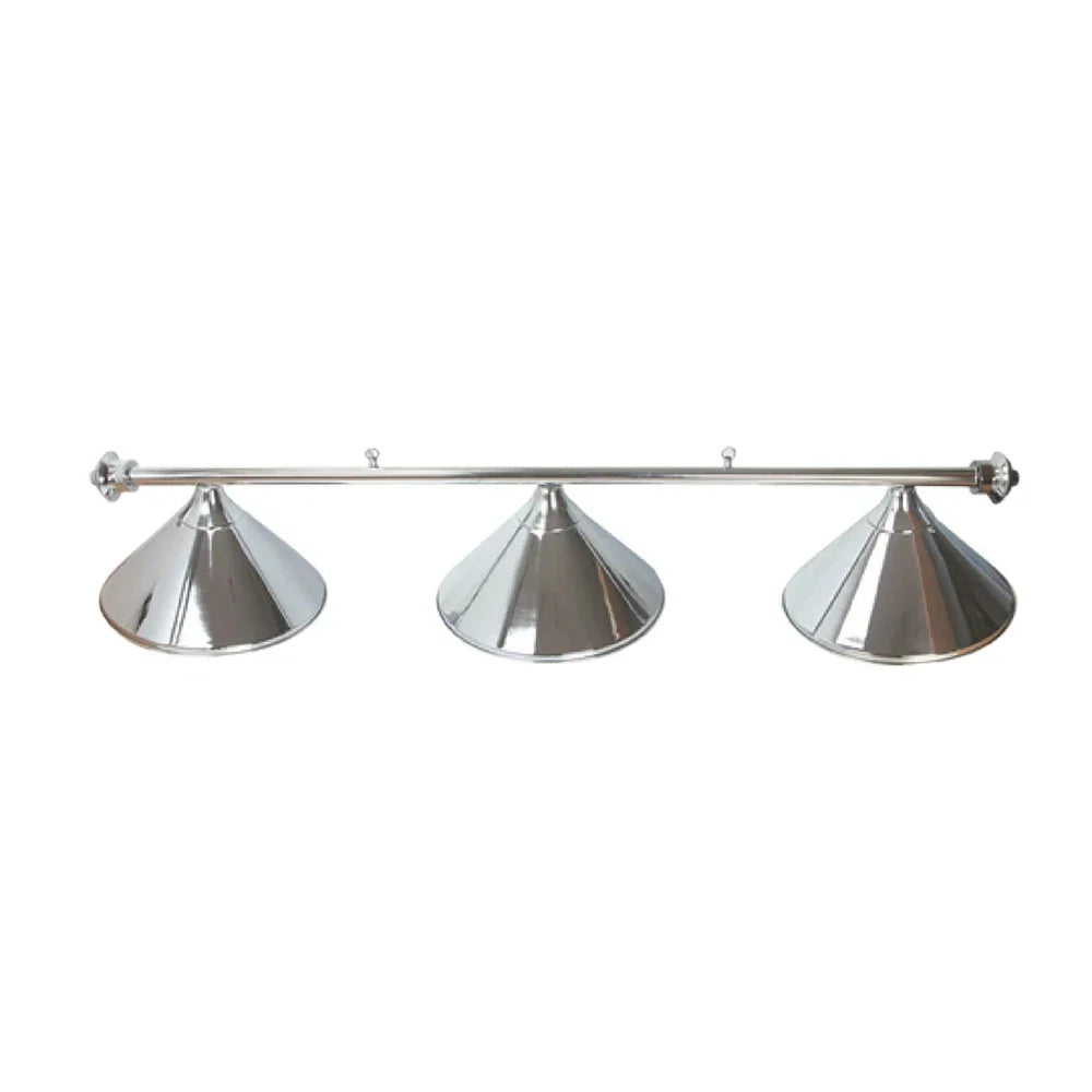 ARIX Chrome Satin Matching & Rail Complete - Finish Chrome Satin with Lighting Billiard Metal 4-Shade & 3-Shade Rail, Light 55/72-inch Shades