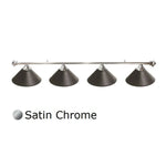 ARIX Chrome Satin Matching & Rail Complete - Finish Chrome Satin with Lighting Billiard Metal 4-Shade & 3-Shade Rail, Light 55/72-inch Shades