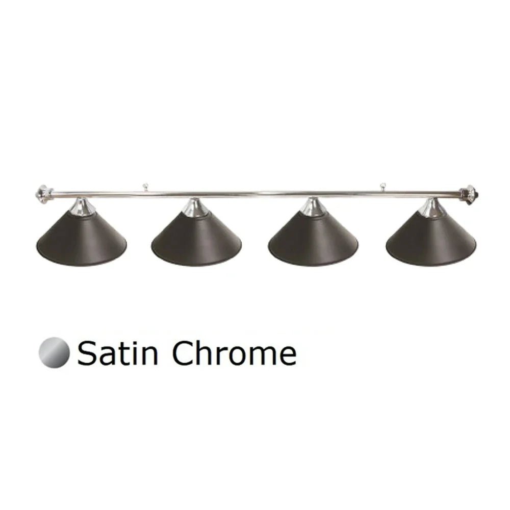 ARIX Chrome Satin Matching & Rail Complete - Finish Chrome Satin with Lighting Billiard Metal 4-Shade & 3-Shade Rail, Light 55/72-inch Shades