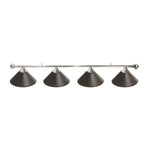 ARIX Chrome Satin Matching & Rail Complete - Finish Chrome Satin with Lighting Billiard Metal 4-Shade & 3-Shade Rail, Light 55/72-inch Shades