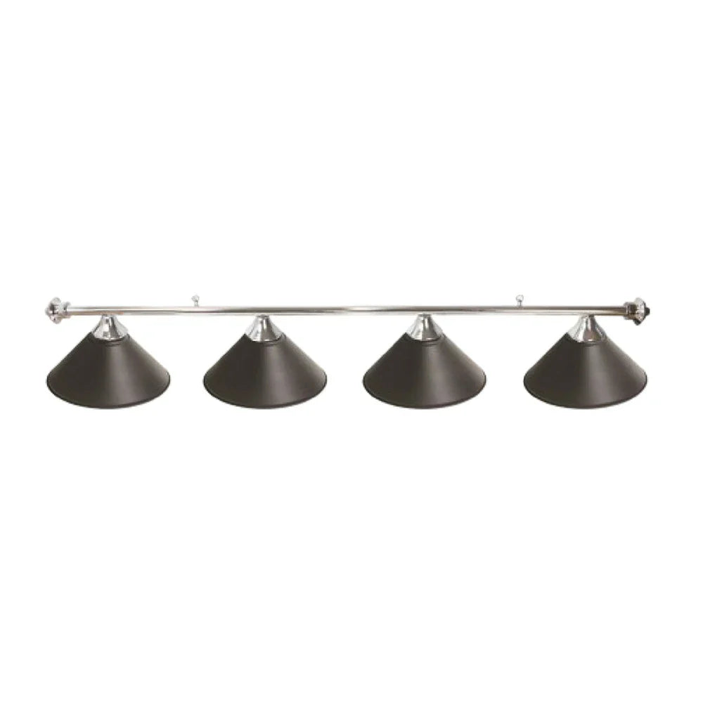 ARIX Chrome Satin Matching & Rail Complete - Finish Chrome Satin with Lighting Billiard Metal 4-Shade & 3-Shade Rail, Light 55/72-inch Shades
