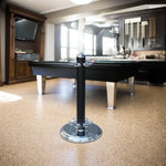 ARIX - Base Round Stable and Finish Chrome & Black with Holder Freestanding 6-Cue Stand, Cue Metal Chrome Black