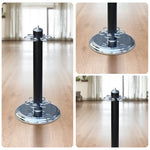ARIX - Base Round Stable and Finish Chrome & Black with Holder Freestanding 6-Cue Stand, Cue Metal Chrome Black