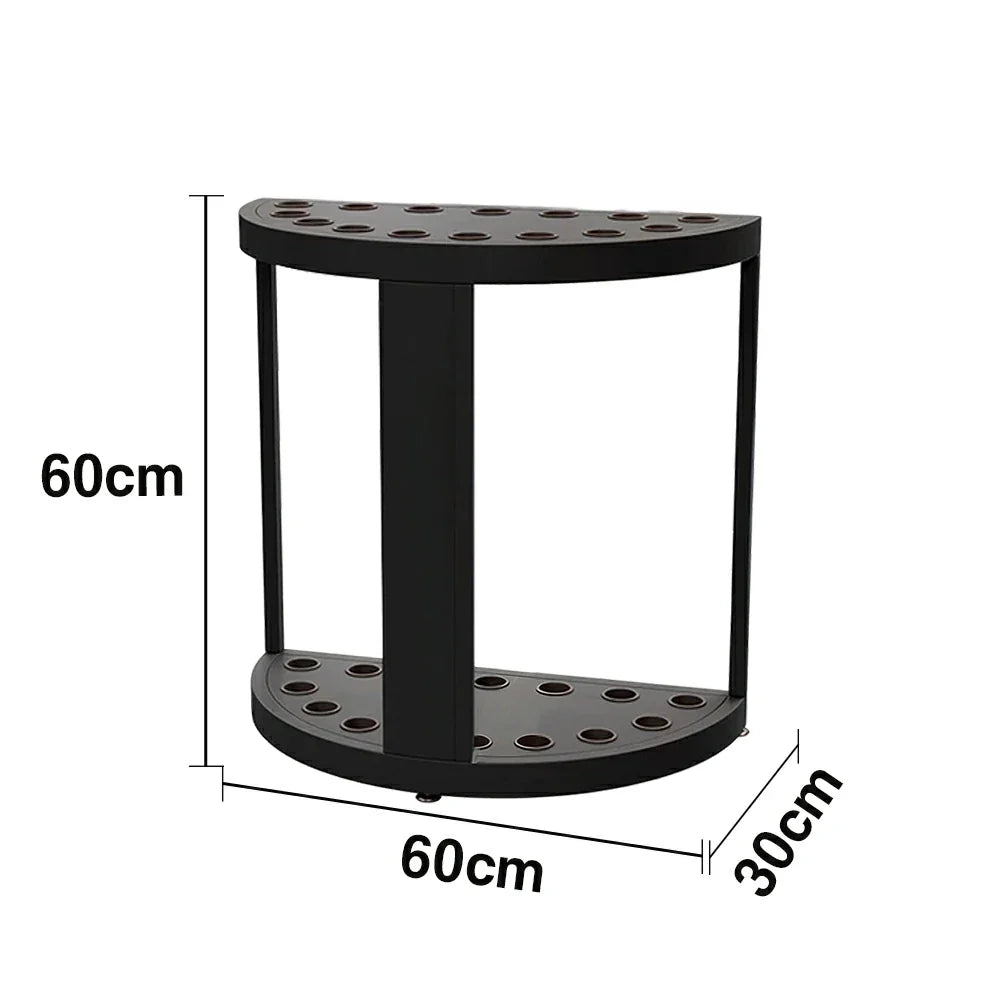 ARIX 15-Hole Acrylic Cue Rack Free-Standing Stable Design with Non-Slip Base Smooth Protective Edges Black
