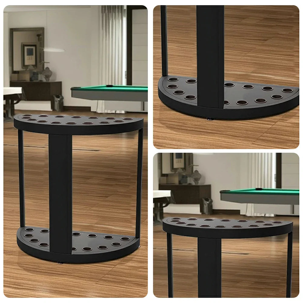 ARIX 15-Hole Acrylic Cue Rack Free-Standing Stable Design with Non-Slip Base Smooth Protective Edges Black