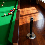 ARIX - Base Round Stable and Finish Chrome with Holder Freestanding 6-Cue Stand, Cue Metal Chrome