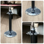 ARIX - Base Round Stable and Finish Chrome with Holder Freestanding 6-Cue Stand, Cue Metal Chrome