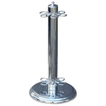 ARIX - Base Round Stable and Finish Chrome with Holder Freestanding 6-Cue Stand, Cue Metal Chrome