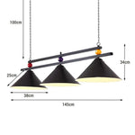 ARIX Pool Light, Heavy-Duty Thick Painted Billiard Iron Rod, Elegant Shades Lighting - and Durable Table Sockets, Iron and E27 with Chain Black