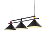 ARIX Pool Light, Heavy-Duty Thick Painted Billiard Iron Rod, Elegant Shades Lighting - and Durable Table Sockets, Iron and E27 with Chain Black