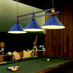 ARIX Pool Table Chain and E27 Iron Light, - Heavy-Duty Durable Billiard with Shades Iron Sockets, Thick Rod, Painted Elegant and Lighting Blue