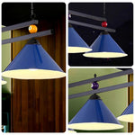 ARIX Pool Table Chain and E27 Iron Light, - Heavy-Duty Durable Billiard with Shades Iron Sockets, Thick Rod, Painted Elegant and Lighting Blue