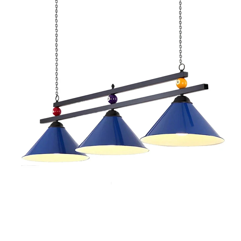 ARIX Pool Table Chain and E27 Iron Light, - Heavy-Duty Durable Billiard with Shades Iron Sockets, Thick Rod, Painted Elegant and Lighting Blue