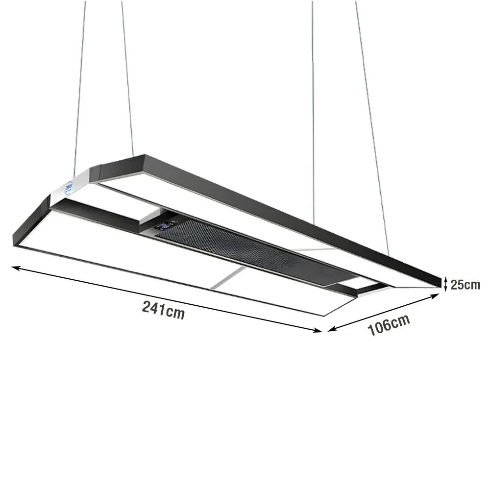 ARIX Pool - Purification, with Body, Iron Panels Remote Control, Table Light, Lighting LED 4-Panel Air 380W Billiard Painted Black