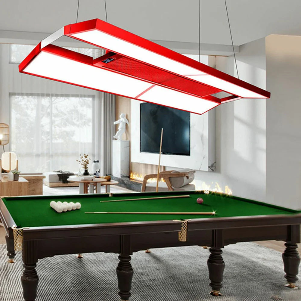 ARIX Pool Painted Remote Panels LED - Billiard Air Light, Lighting with Control, Body, 4-Panel Iron Purification, 380W Table Red