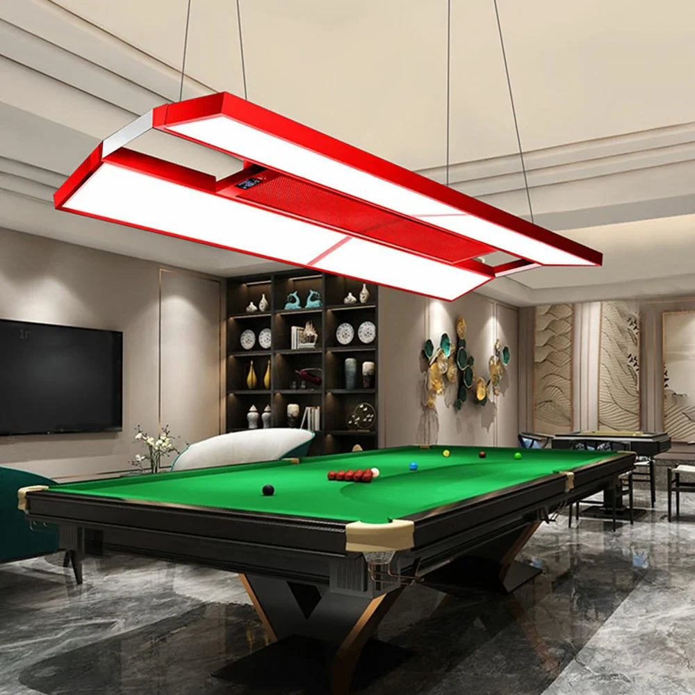 ARIX Pool Painted Remote Panels LED - Billiard Air Light, Lighting with Control, Body, 4-Panel Iron Purification, 380W Table Red
