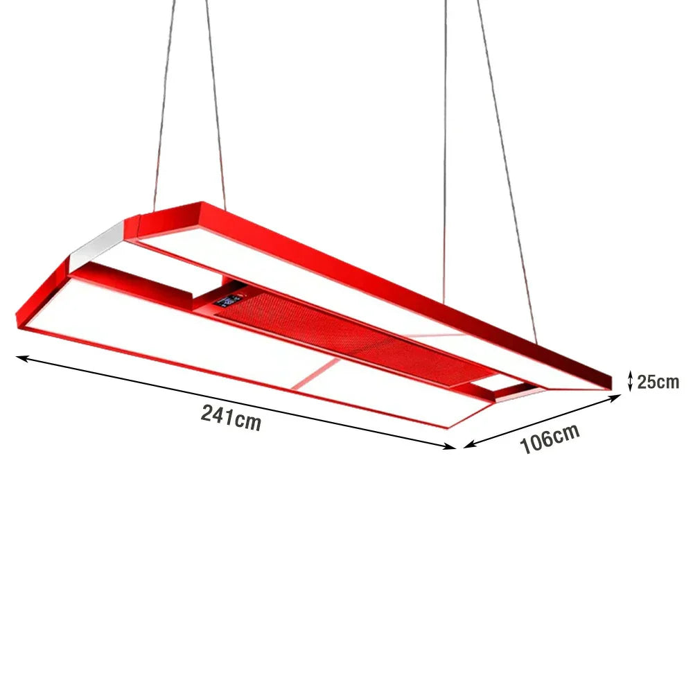 ARIX Pool Painted Remote Panels LED - Billiard Air Light, Lighting with Control, Body, 4-Panel Iron Purification, 380W Table Red
