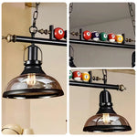 ARIX Pool 100cm Glass Room Chain, Light, Iron Durable Socket, Table Frame, Adjustable with Billiard Double E27 Shades Lighting