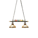ARIX Pool 100cm Glass Room Chain, Light, Iron Durable Socket, Table Frame, Adjustable with Billiard Double E27 Shades Lighting